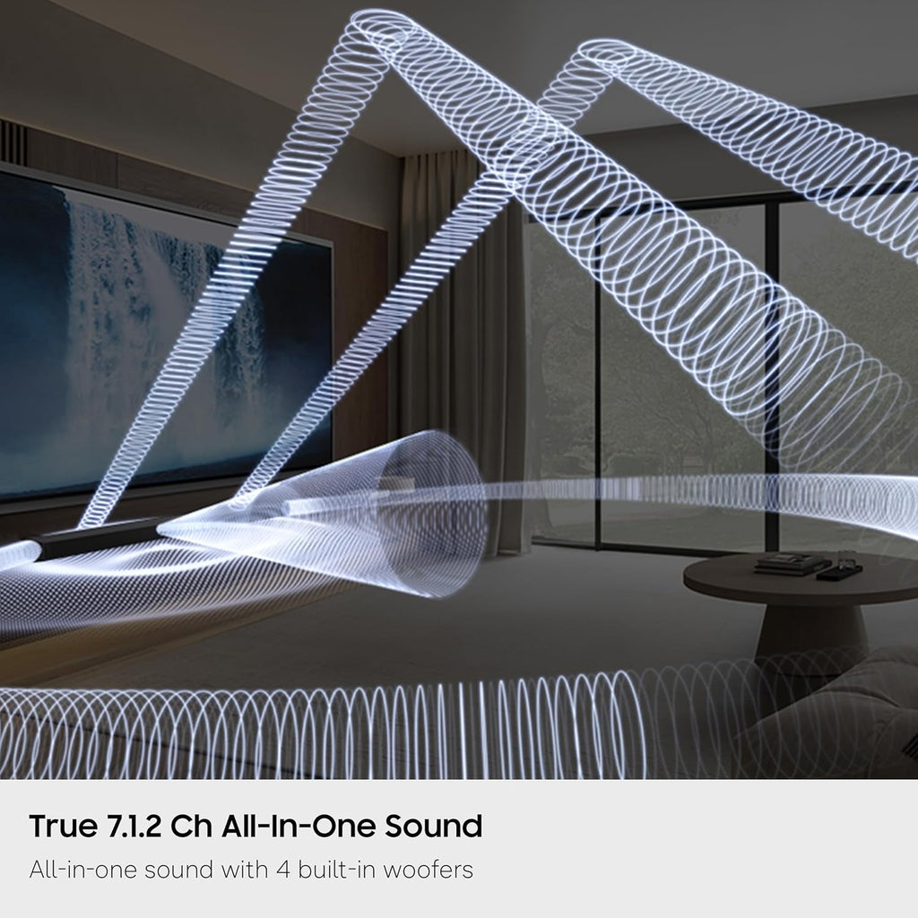 Samsung Q-Series Soundbar HW-QS90H 7.1.2ch All-in-One Soundbar w/Built-in Woofers, Wireless Dolby Atmos, Q-Symphony, Convertible Fit, SpaceFit Sound Pro, Game Mode Pro, Alexa Built-in (2026 Model)