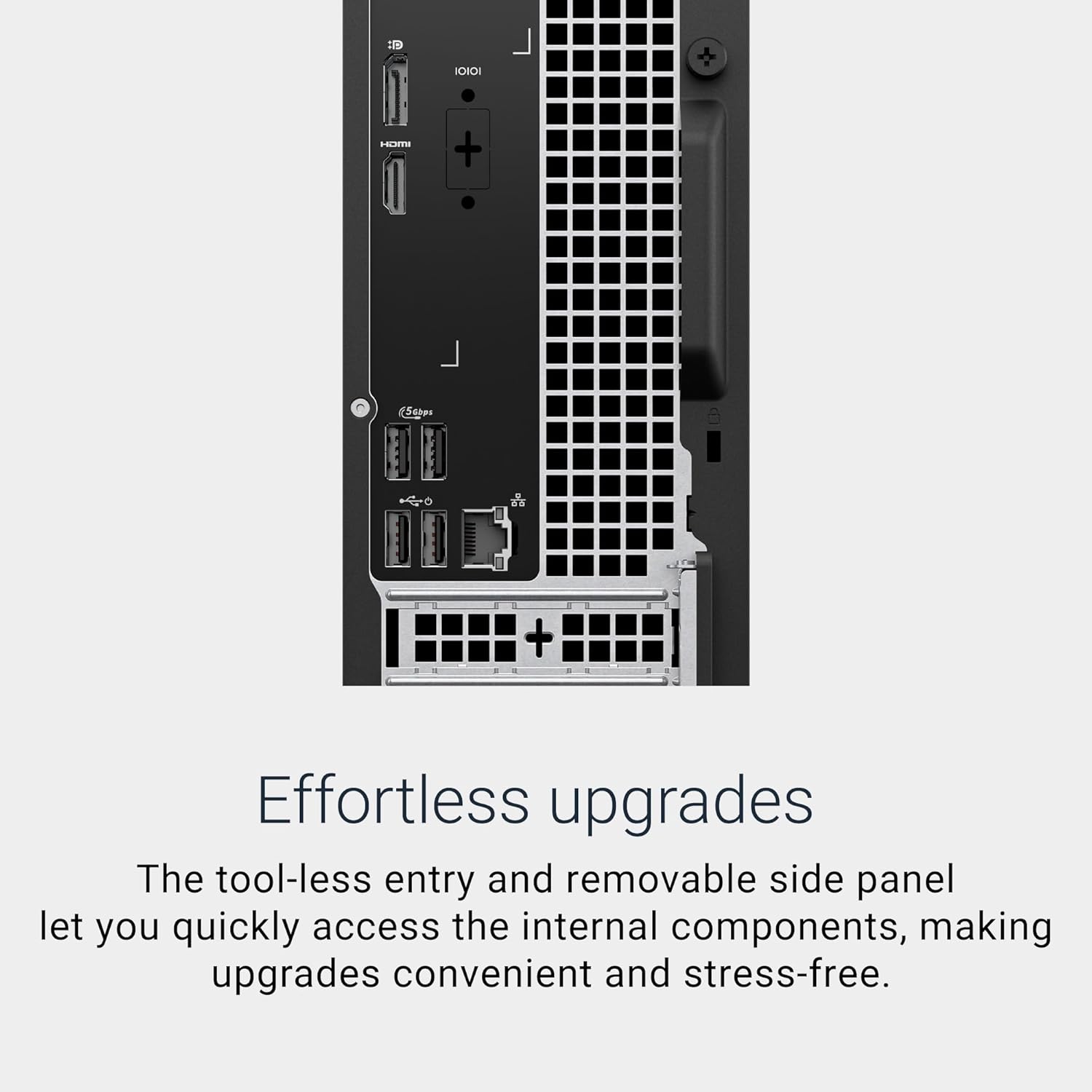 Dell Slim Desktop ECS1250 - Intel Core Ultra 5-225 Processor, UHD Graphics, 16GB Memory, 512GB M.2 SSD, 3.0 SD Card Reader, Wired Keyboard and Mouse, Windows 11 Home, Onsite+Migrate Service