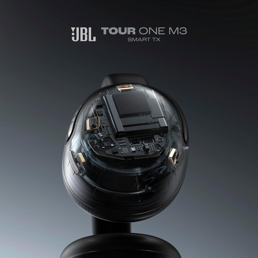 JBL Tour One M3 Smart Tx - Wireless Over-Ear Noise Cancelling Headphones with Smart Transmitter, Hi-Res Audio (3.5mm or USB-C), Spatial 360 Sound with Head Tracking (Black) (Renewed)