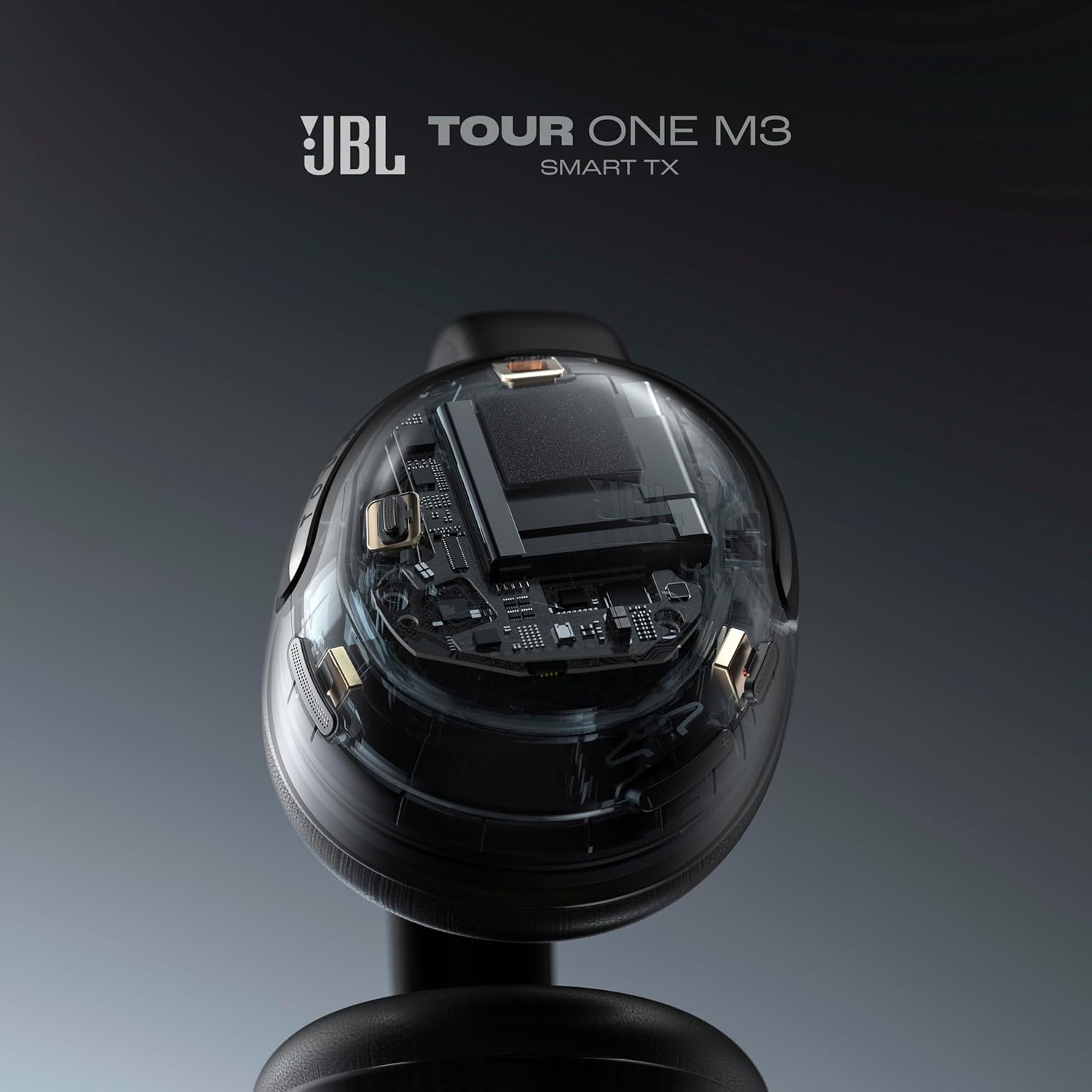 JBL Tour One M3 Smart Tx - Wireless Over-Ear Noise Cancelling Headphones with Smart Transmitter, Hi-Res Audio (3.5mm or USB-C), Spatial 360 Sound with Head Tracking (Black) (Renewed)
