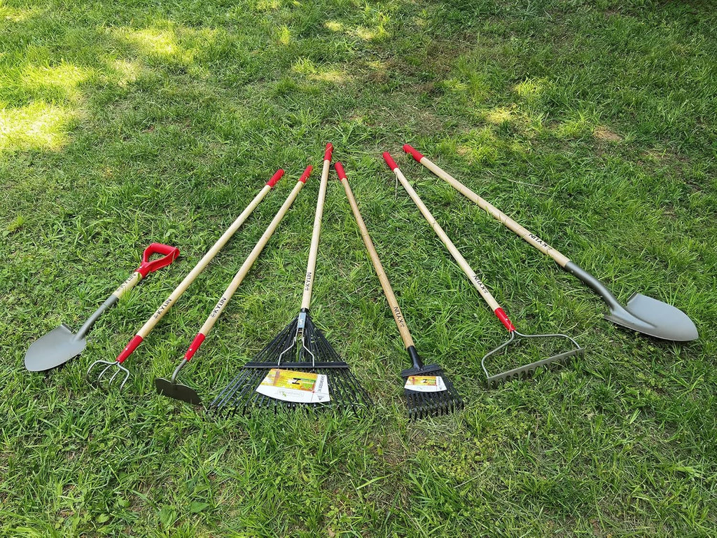 GardenAll 7-Piece Long Handle Garden Tools Set, Include Shovel Rake Hoe,Gardening Tools for Women,Lightweight Ergonomic Wood Handle Yard Work Set