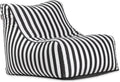 Jaxx Ponce Outdoor Bean Bag Chair - Weather Resistant Patio and Poolside Lounge Seating, Black & White Stripes