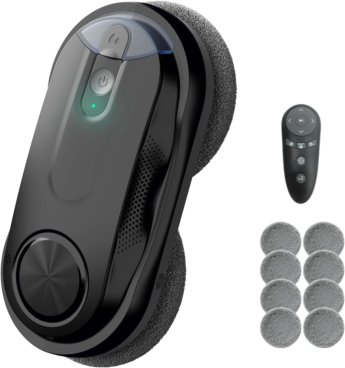Obito X3 Window Cleaning Robot, Dual Nozzles with Ultrasonic Spray, 5.0 AI Path Planning, Max 3200Pa & Steady-Climbing System, Automatic Edge Detection, Robot Window Cleaner Inside/Outside, Black