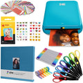 Kodak Step Wireless Photo Printer 2x3 inches Zink Paper Technology & Kodak App for iOS & Android (Blue) Scrapbook Bundle