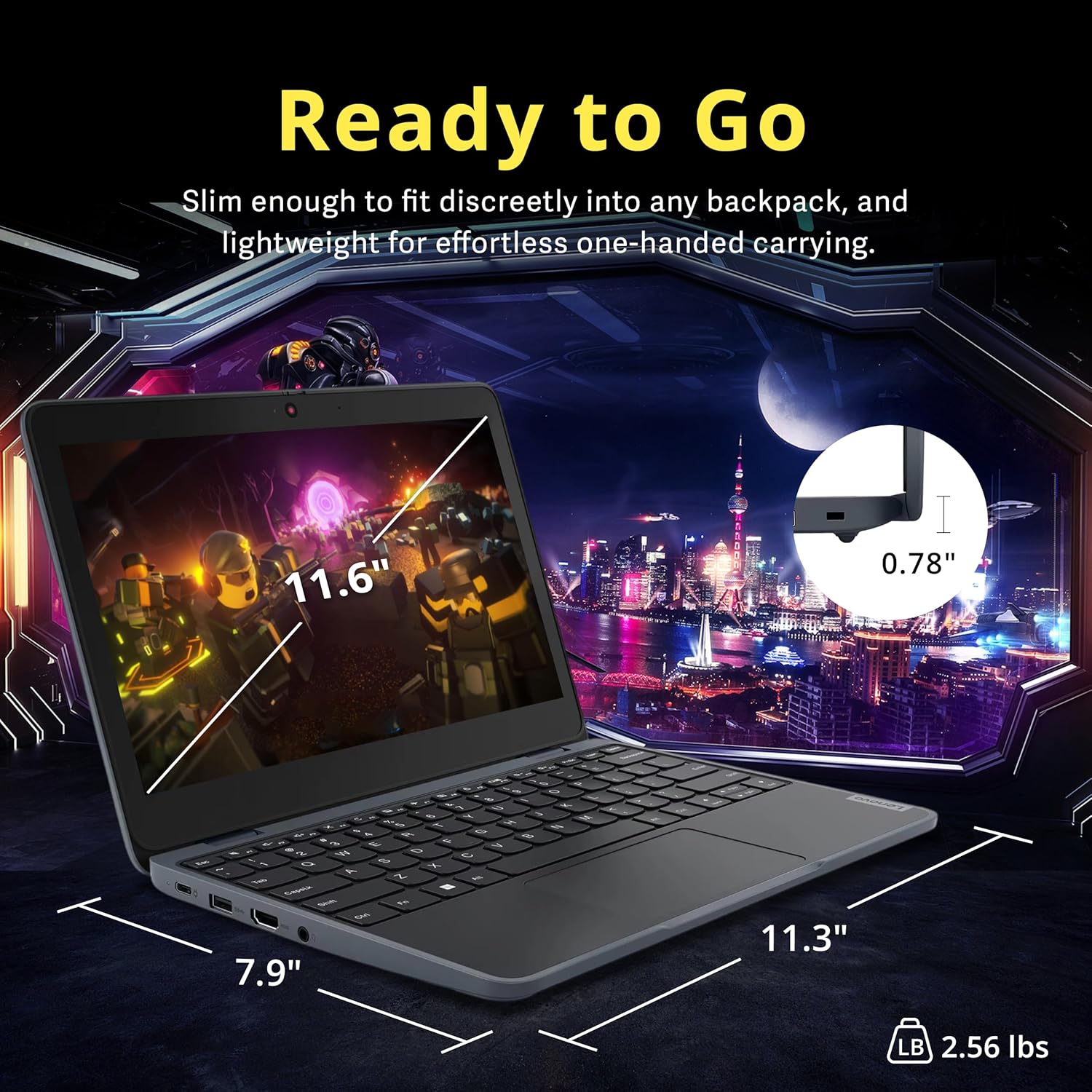 Lenovo 100w Gen 4 11.6" HD Laptop, Intel Processor N100, 4GB LPDDR5, 1.12TB Storage (128GB SSD+ 1TB Docking Station Set), Intel UHD Graphics, 720p HD Camera Wi-Fi 6, Win 11 Pro, Gray