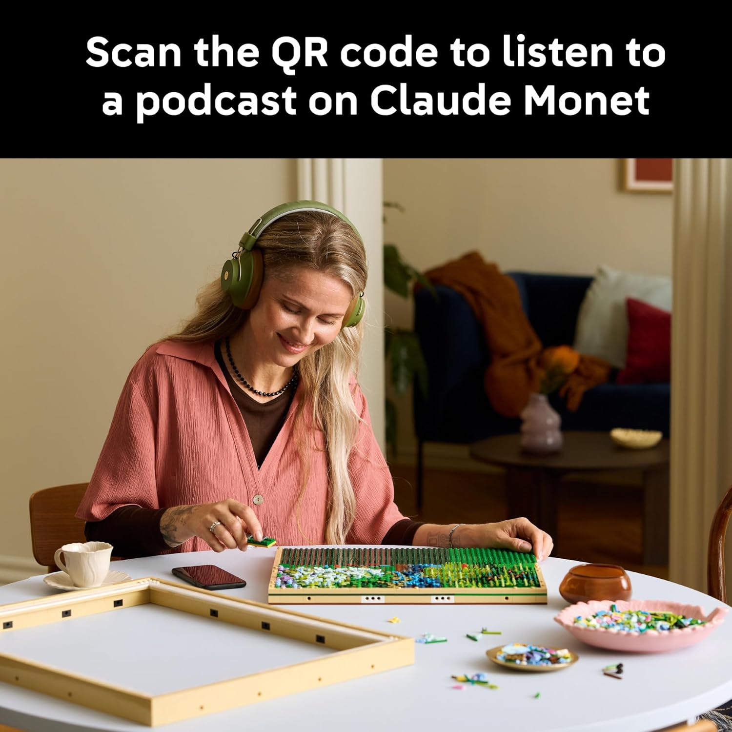 LEGO Art Claude Monet – Bridge Over a Pond of Water Lilies - Building Sets for Adults, Ages 18+ - Wall Decor for Living Room or Home Office - Gift for Women & Men - 31220