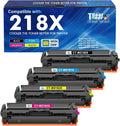 218X Toner Cartridges 4 Pack 218 3301fdw 3201dw 3301 218A Compatible for HP 218X 218A Color LaserJet Pro MFP 3301cdw 3301sdw Printer Ink Set W2180X High Yield with Chip (Black Cyan Yellow Magenta)