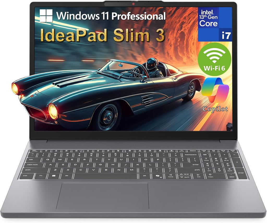Lenovo 2026 Laptop Computer, 13th Gen Intel i7, 16GB DDR5 RAM, 512GB SSD, 15" WUXGA IPS, Lifetime Office 365, WiFi 6, BT 5.2, Long Battery Life, Windows 11 Home, AI-Ready for Business