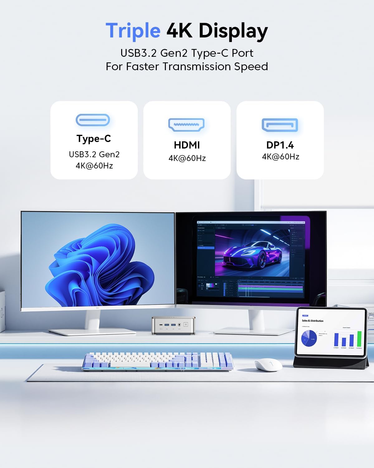 KAMRUI Pinova P2 Mini PC 16GB RAM 512GB SSD, AMD Ryzen 4300U(Beats 10110U/3500U/N95,Up to 3.7GHz,4C/8T)Mini Computers,Triple 4K Display/HDMI+DP+Type-C/WiFi/BT for Home/Business Mini Desktop Computers