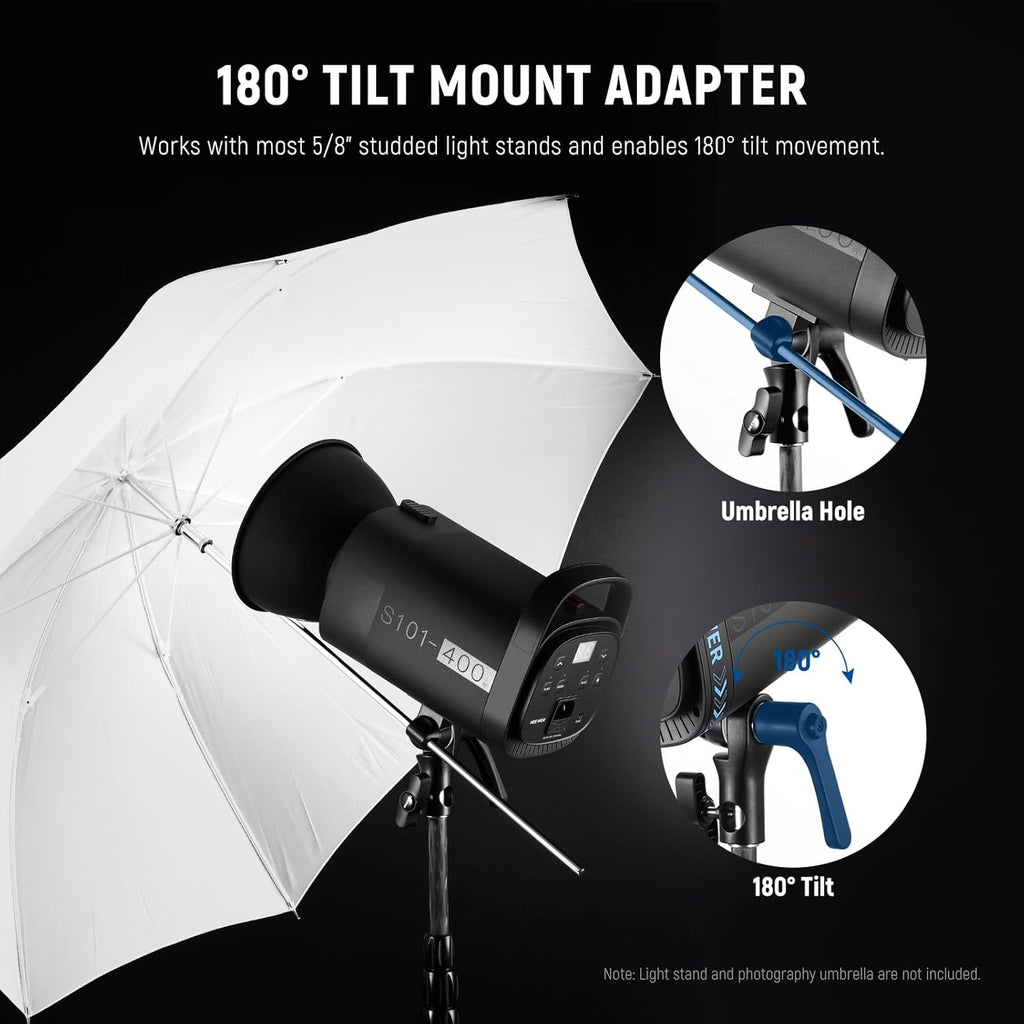 NEEWER 800Ws Studio Monolight Flash Light Kit (2 Pack), S101-400W 5600K Strobe Light with 150W Modeling Lamp/Bowens Mount/Softbox/Stand/Reflector/RT-16 Trigger/Bag for Portrait Product Photography