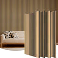 TONOR Wood Wall Panels for Interior Wall Decor, 4 Pack 47.2" x 23.6"(31ft²) Wood Slat Acoustic Panels, Soundproof Wall Panels for Noise Cancelling and Decoration, Living Room, Bedroom, Office, Teak
