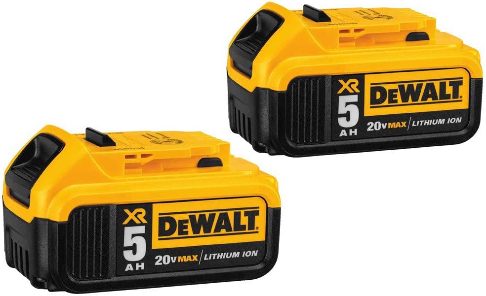 DEWALT 20V MAX Battery Charging Kit, Includes Charger and 2 Batteries, 5Ah, Includes Small Storage Bag (DCB205-2CK)