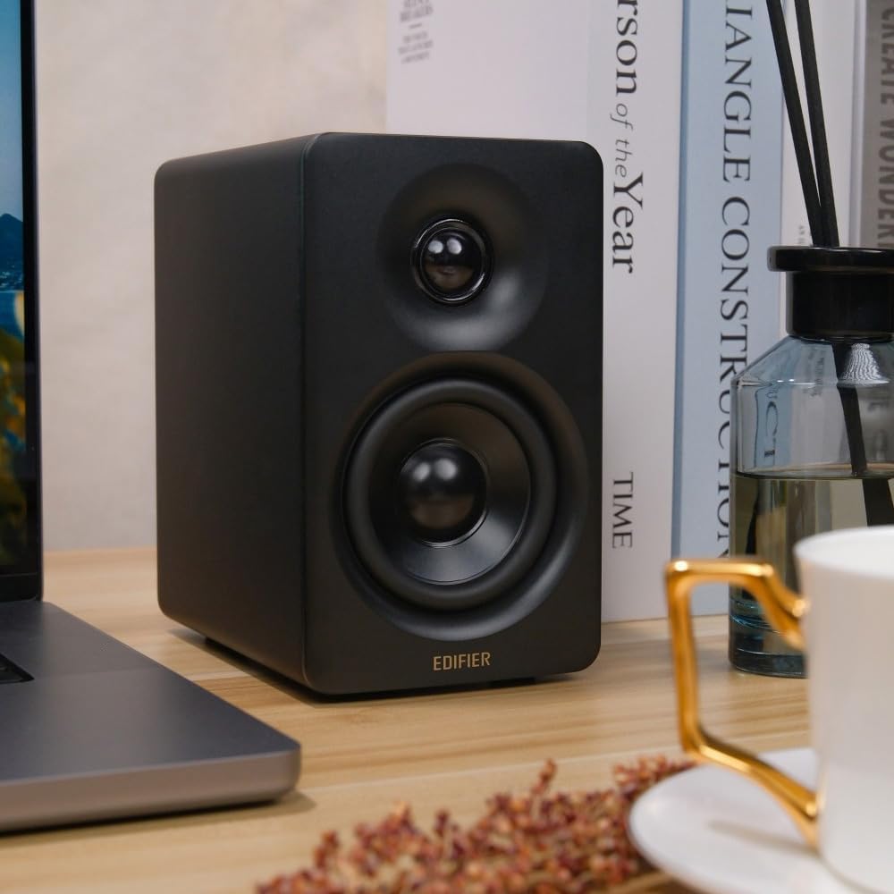 Edifier M60 Multimedia Speaker Bluetooth 5.3, 66W RMS, Hi-Res Audio & Hi-Res Wireless Audio, LDAC,3" Mid Bass & 1" Tweeter, USB-C & Aux Inputs, Compact Desktop Speaker – Black