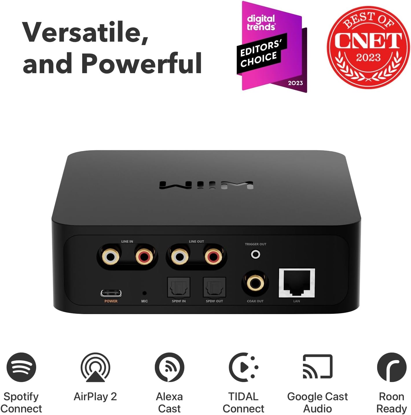 WiiM Pro AirPlay 2 Receiver, Google Cast Audio, WiFi Multiroom Streamer, Compatible with Alexa, Siri and Google Assistant, Stream Hi-Res Audio from Spotify, Amazon Music, Tidal and More