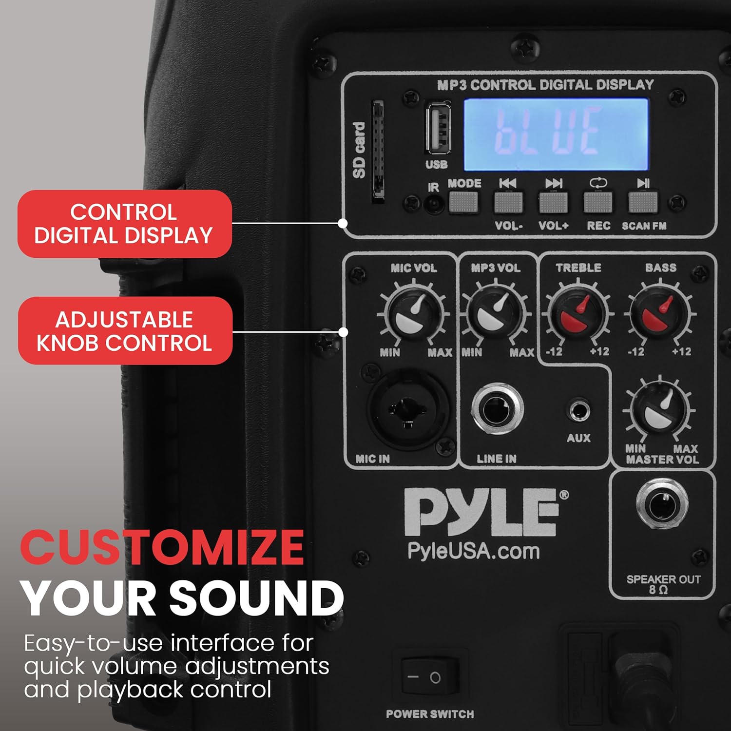 Pyle Active + Passive PA Systems - Dual 8inch 700 Watt Max Power Output Speaker with Microphone, Bluetooth Wireless Streaming, MP3/USB/SD/AUX Readers, Speaker Stands- Pyle PPHP849KT