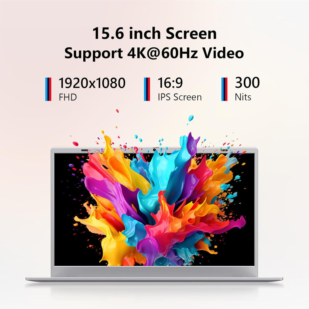 Coolby Laptop Computer, 15.6 inch Laptop with 1080P FHD IPS Display, 16GB RAM/512GB SSD, 6500Y Processor Notebook PC, Support 2.4G/5G Hz WiFi, BT