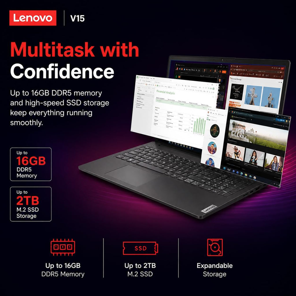 Lenovo 2026 New V15 Business and Student Laptop, Ryzen 3 7320U(Outperforms Intel i7-1065G7), 16GB RAM, 256GB SSD, 15.6" FHD, Ultra Quiet Design, Long Battery Life, Wi-Fi 6, Bluetooth 5, Windows 11 Pro