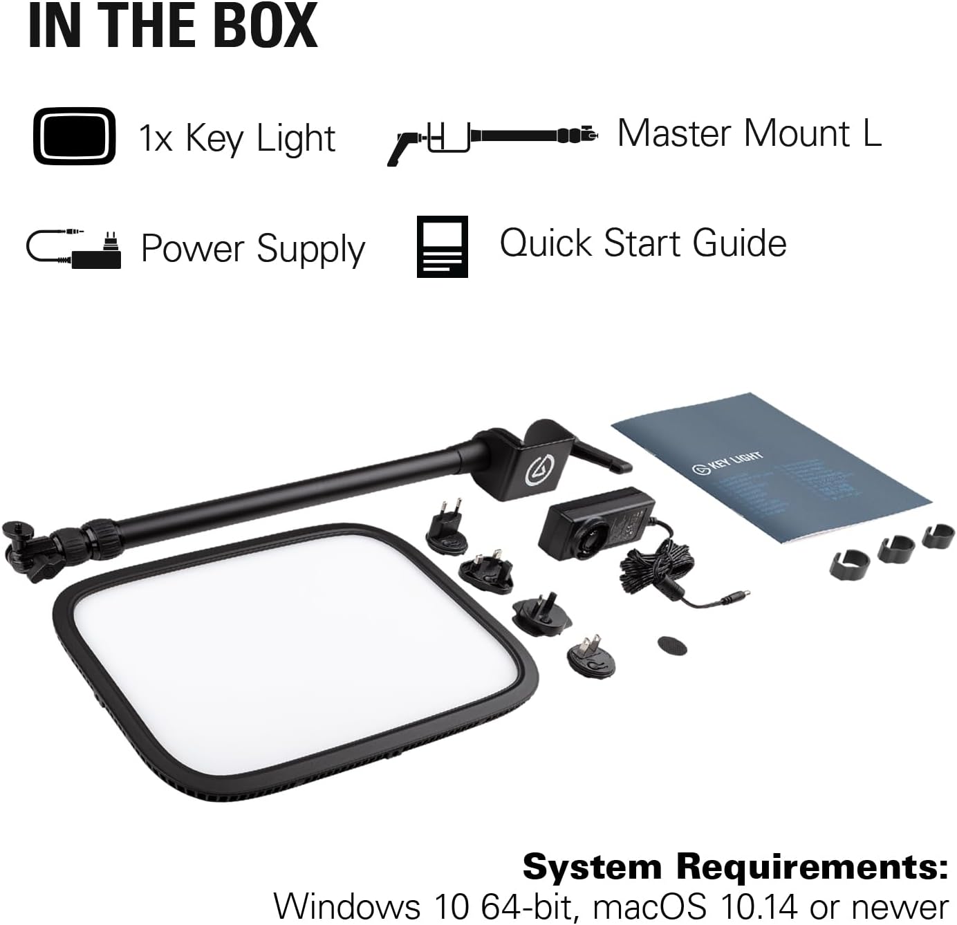 Elgato Key Light - Professional 2800 lumens Studio Light with Desk clamp for Streaming, Recording and Video Conferencing, Temperature and Brightness app-Adjustable on Mac, PC, iOS, Android