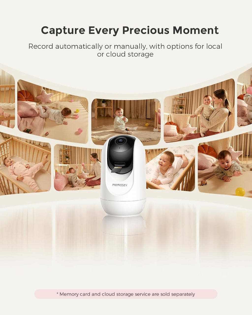 Momcozy Smart WiFi Baby Monitor with Camera and Audio, 5" 1080P Screen with Wall Mount, Motion & Cry Detection, Safe Fence,Clear Night Vision, 5000mAh Battery, 2-Way Talk, Photo & Video Recording,BM04