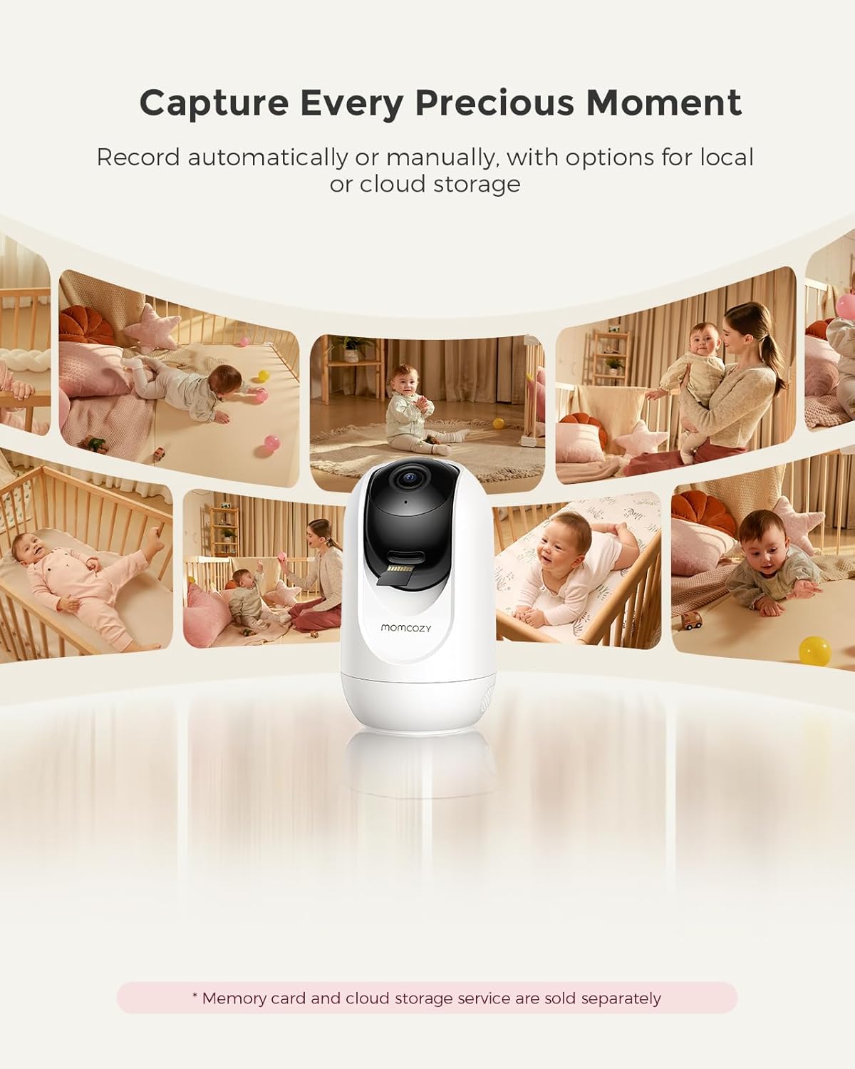 Momcozy Smart WiFi Baby Monitor with Camera and Audio, 5" 1080P Screen with Wall Mount, Motion & Cry Detection, Safe Fence,Clear Night Vision, 5000mAh Battery, 2-Way Talk, Photo & Video Recording,BM04