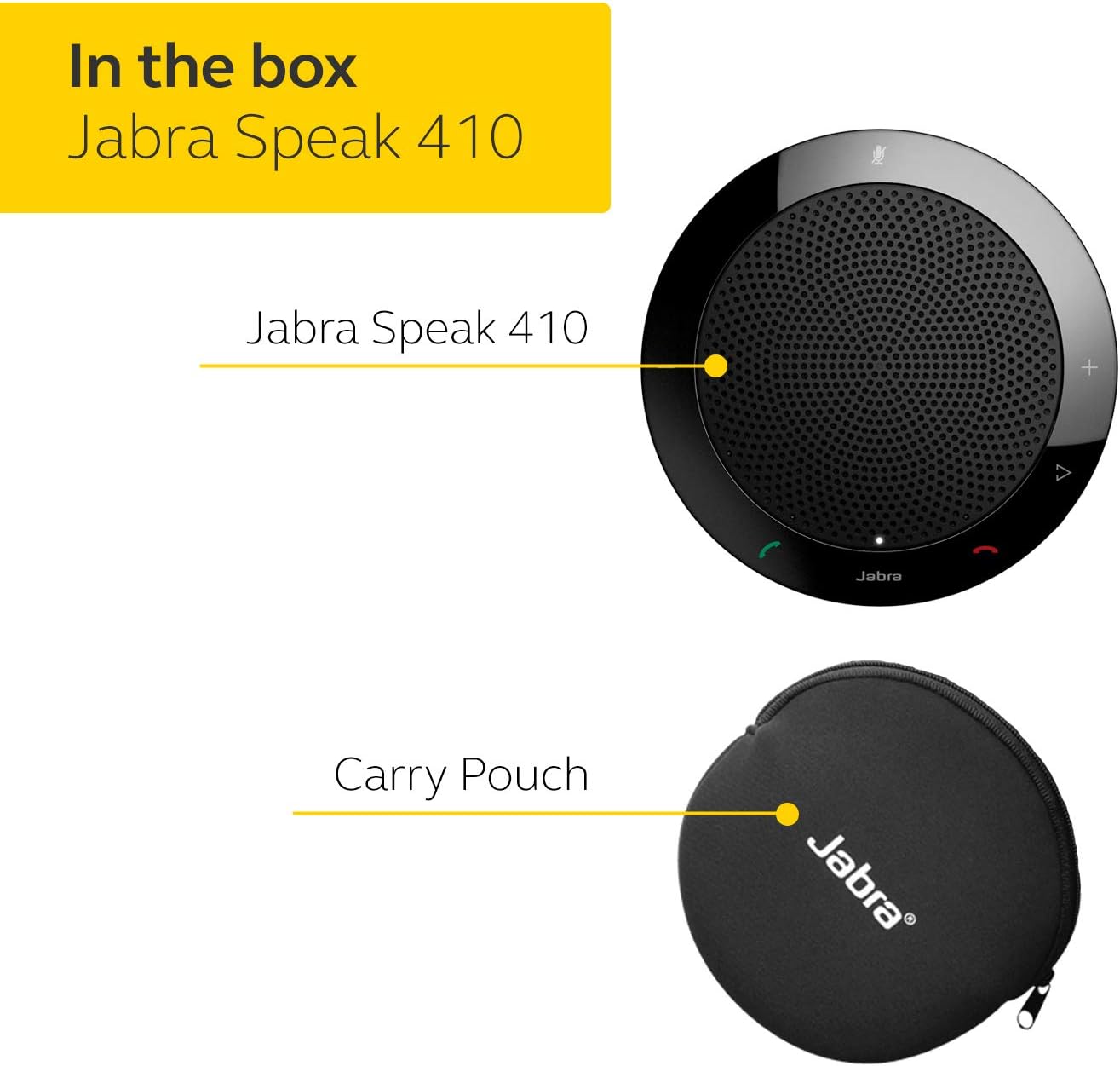 Jabra 7410-209 Model Speak 410 USB Speakerphone, Plug and Play Solution, Works with All PCs, Outstanding Sound Quality, Full Compatibility with UC Systems & VoIP Clients, LED Indicators