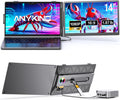 Laptop Screen Extender, 14” FHD 1080P Portable Monitor for Laptop with 100% sRGB, Dual Screen Extender for Laptop 13–17.3”, Plug & Play External Monitor, Business Travel & Home Office
