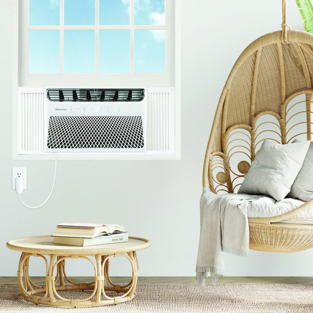 Hisense 8000 BTU Window Air Conditioner Unit for Bedroom Garage Single Living Room, Small Ultra Slim Smart WiFi AC with Dehumidifier Fan, Air conditioner for home 350 Sq. Ft.