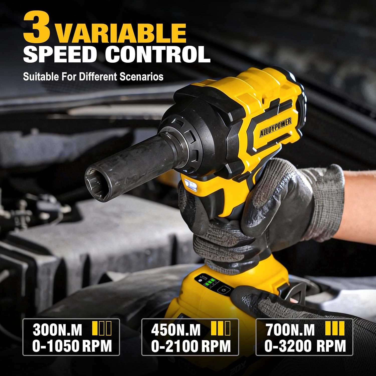 1/2'' Brushless Impact Wrench 516 ft-lbs(700 Nm) and 3/8'' Cordless Ratchet Wrench 44 ft-lbs (60 Nm),20V Wrench Combo Set, with Variable Speed, LED Light, 4.0Ah &2.0Ah Battery, Charger