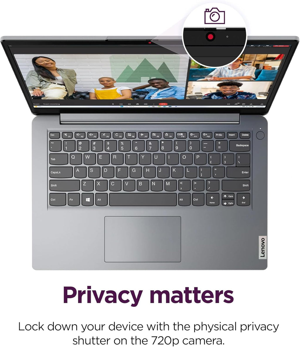 Lenovo 2026 Laptop Computer for Business and Student, Office 365, Copilot AI, Intel N4200, 4GB DDR4 RAM, 128GB eMMC, WiFi, Long Battery Life, Fast Charging, Grey