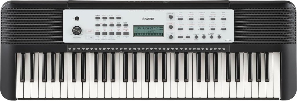 Yamaha 61-Key Portable Keyboard for Beginners with Built-In Songs, Quiz Mode, Music Rest, with Power Adapter YPT280