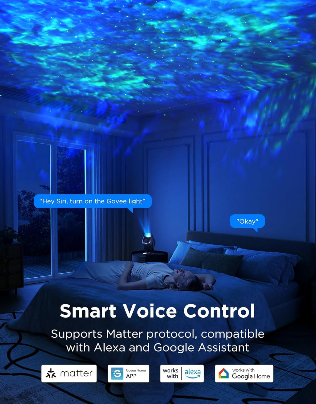 Govee Nebula Star Projector Lights Bundle with Govee Star Light Projector with Ocean Wave Ripple Effects