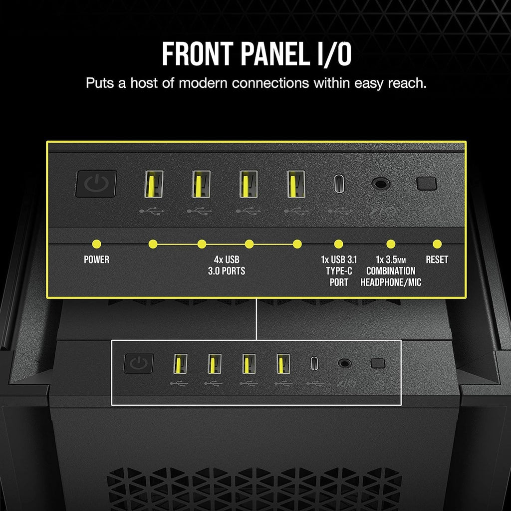 CORSAIR 7000D Airflow Full-Tower ATX PC Case – High-Airflow Front Panel – Spacious Interior – Easy Cable Management – 3X 140mm AirGuide Fans with PWM Repeater Included – Black