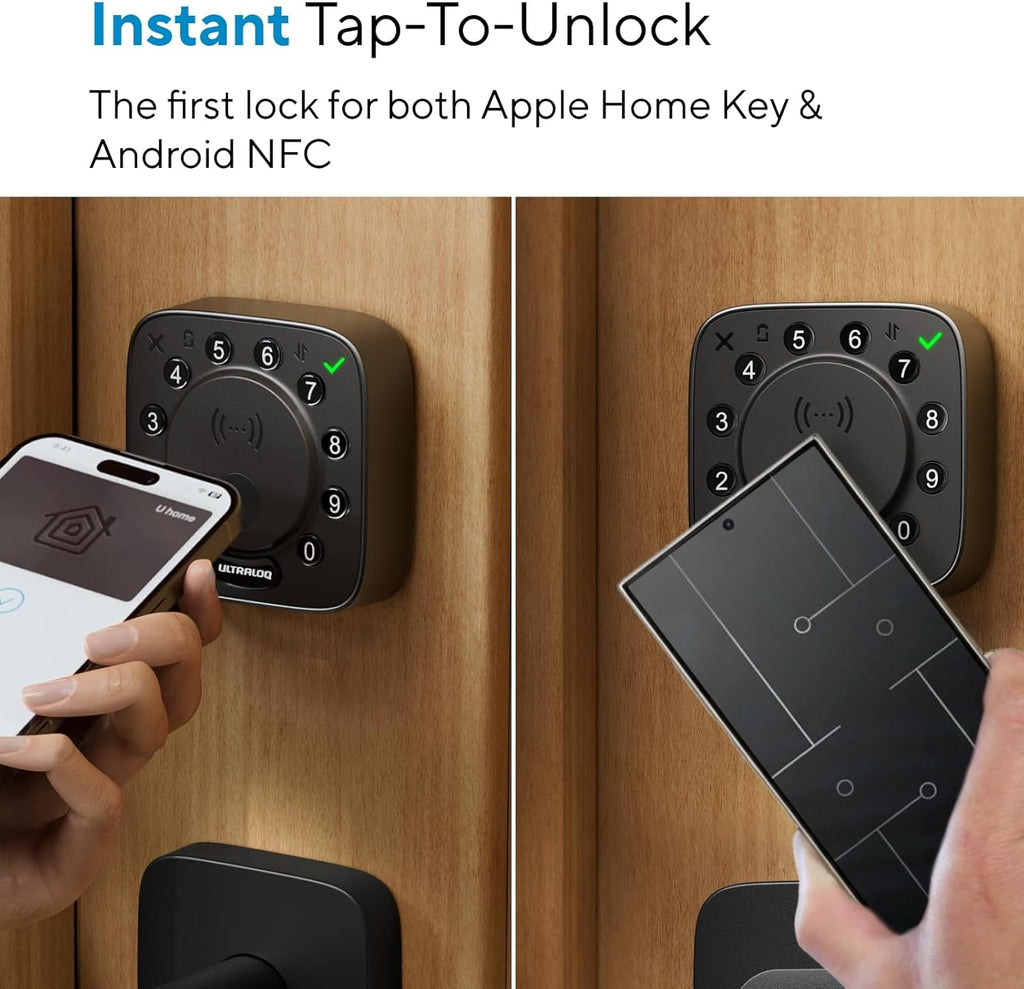 ULTRALOQ Bolt NFC Smart Lock, Tap to Unlock with Apple Home Key and Android NFC, Built-in WiFi Deadbolt, App Remote Control, Auto Lock, Works with Apple HomeKit, Alexa, Google, BHMA Certified