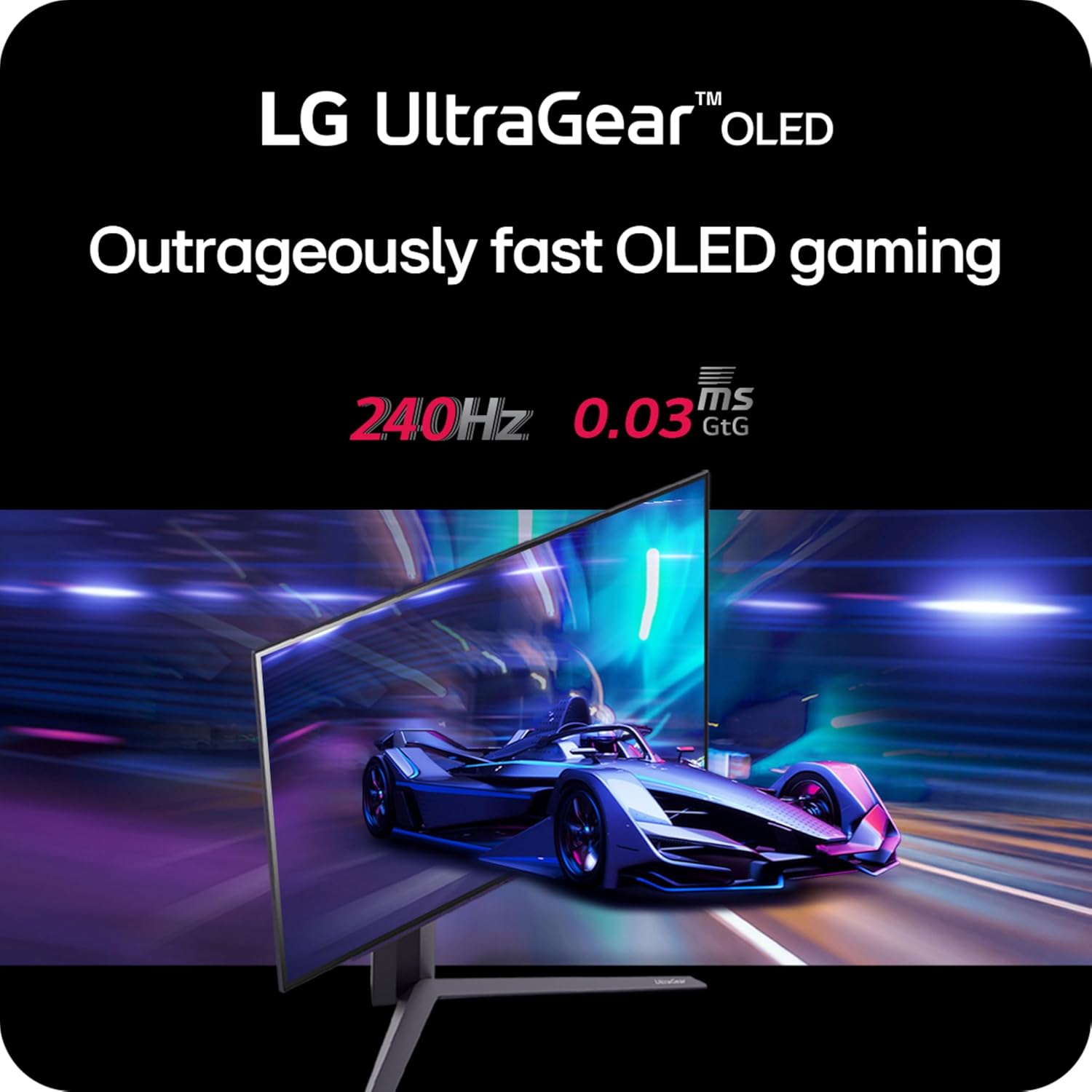 LG ‎27GS93QE 27-inch Ultragear OLED Gaming Monitor QHD 1440p 240Hz 0.03ms DisplayHDR True Black 400 AMD FreeSync Premium Pro NVIDIA G-Sync HDMI 2.1 DisplayPort Tilt/Height/Pivot Stand Black