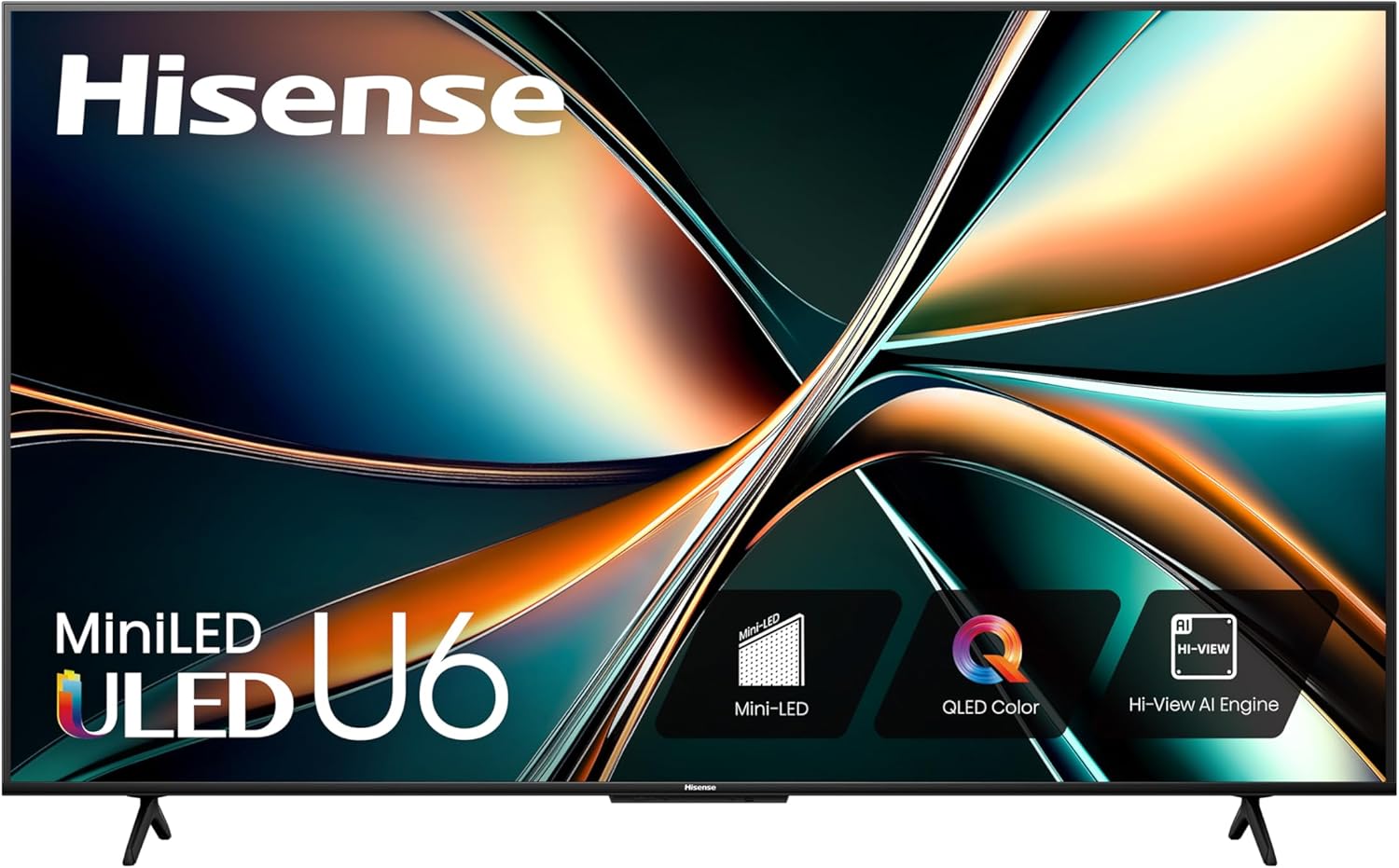 Hisense 55-Inch Class U6 Series Mini-LED ULED 4K UHD Google Smart TV (55U6N) - QLED, Motion Rate 240, HDR 10+, Full Array Local Dimming, Game Mode Plus, Alexa Compatibility