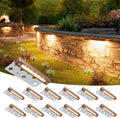 VOLISUN 12 Pack 7 Inch Retaining Wall Lights, Waterproof LED Hardscape Lighting, Cuttable Low Voltage Landscape Lighting, 12V Paver Lights, 3W Outdoor Step Lights, 2700K Soft White, ETL