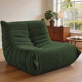 HABUTWAY Bean Bag Chairs Fireside Lazy Floor Sofa, Soft Teddy Fleece Bean Bag Sofa with High-Resilience Foam Filling .Beanbag for Living Room, Bedroom, Office (Green Teddy)