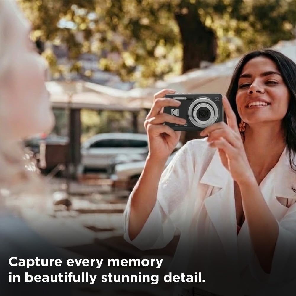 Kodak PIXPRO FZ55 Digital Camera, 16MP Compact Point & Shoot, 5X Optical Zoom, 28mm Wide Angle Lens, 1080P Full HD Video, Black + Camera Case & 32GB SD Card