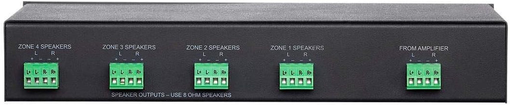 Monoprice SSVC-4.1 Single Input 4-Channel Speaker Selector with Volume Control, Impedance Protection, Individual Zone On/Off Buttons, Black, Model Number: 138159