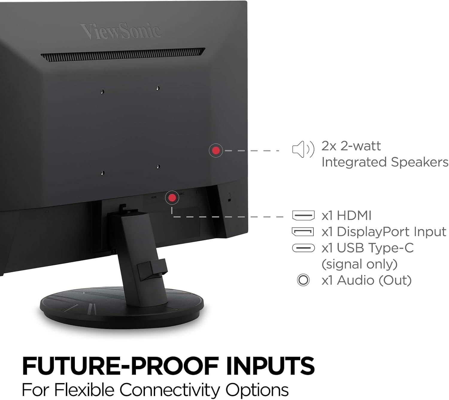 ViewSonic VX2416A 24 Inch 1080p Gaming Monitor, IPS Display with 120Hz and 1ms for Smooth Home Entertainment, Eye Care Technology, DisplayPort, USB-C, and HDMI Inputs