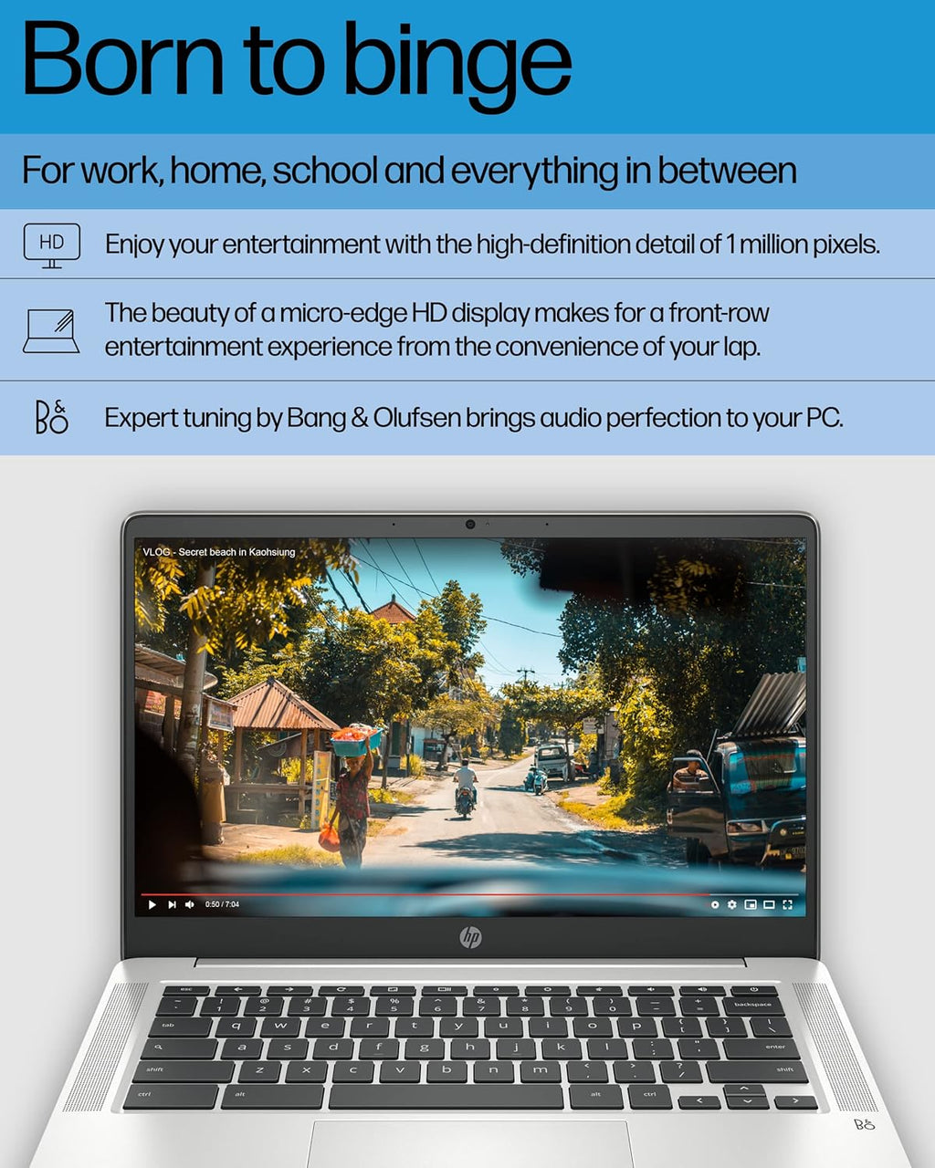 HP Chromebook 14 Laptop, Intel Celeron N4120, 4 GB RAM, 64 GB eMMC, 14" HD Display, Chrome OS, Thin Design, 4K Graphics, Long Battery Life, Ash Gray Keyboard (14a-na0226nr, 2022, Mineral Silver)