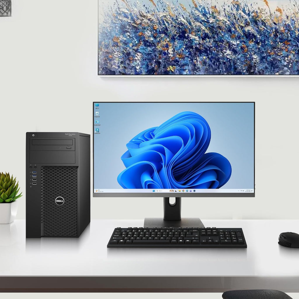 Dell Precision 3620 Mini Tower Desktop Computer – Intel Core i7-6700 6th Gen – 32GB RAM – 1TB SSD – Wireless Keyboard & Mouse – WiFi – Windows 11 Pro – Workstation PC (Renewed)