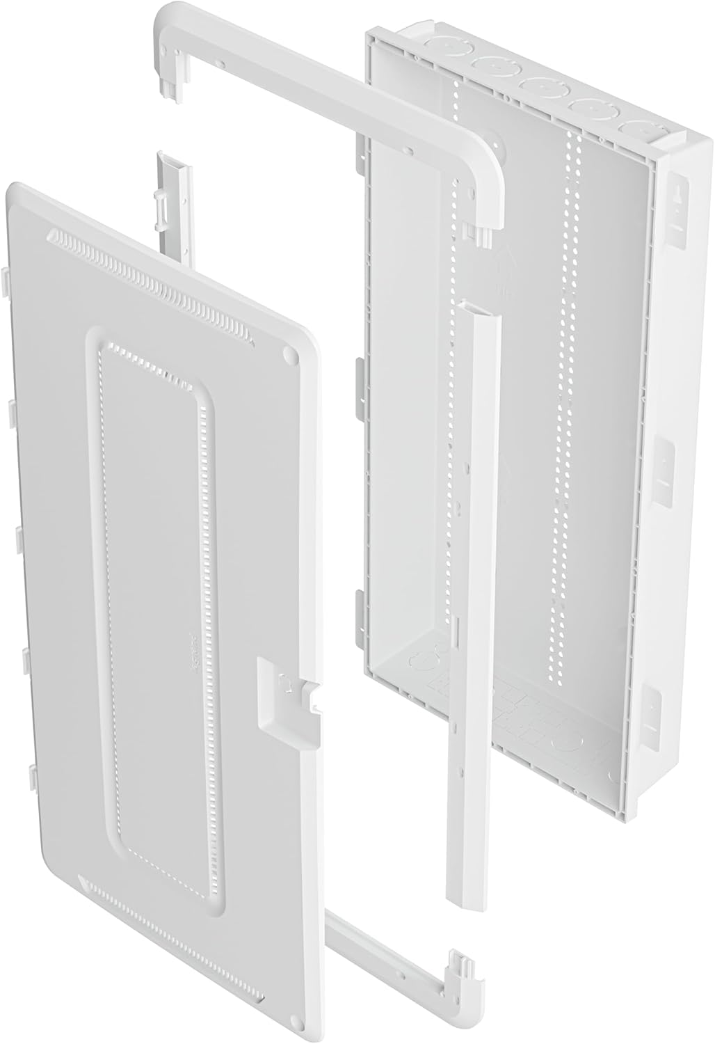 Legrand - On-Q 30 Inch Media Enclosure, WiFi Electrical Box, Cable Management Box for Distribution of Networking Service, Recessed Media Box Lets Signal Through, White, ENP3050NA