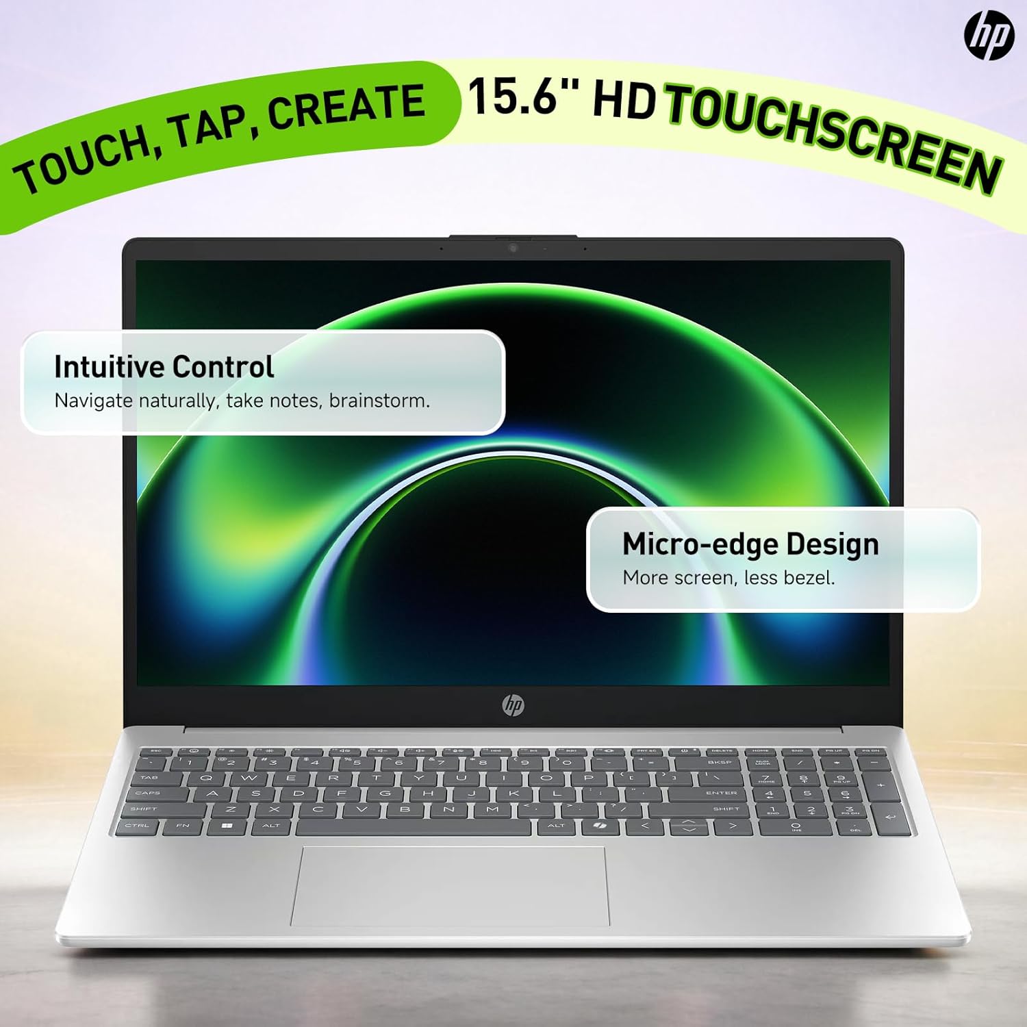 HP 15.6 Touchscreen Laptop for Student & Business, Intel Core i3-1315U (Up to 4.5GHz), 20GB RAM, 512GB SSD, Copilot AI, Wi-Fi 6, HD Camera, Windows 11 Pro, Natural Silver, w/RECOLX AI Voice Recorder
