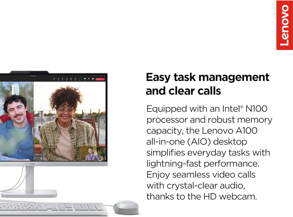 Lenovo IdeaCentre Everyday Tasks 24" Full HD All-in-One Desktop Computer • Office 365 for the Web • Intel 4-Cores • 256GB SSD • 8GB RAM • KB and Mouse • Windows 11