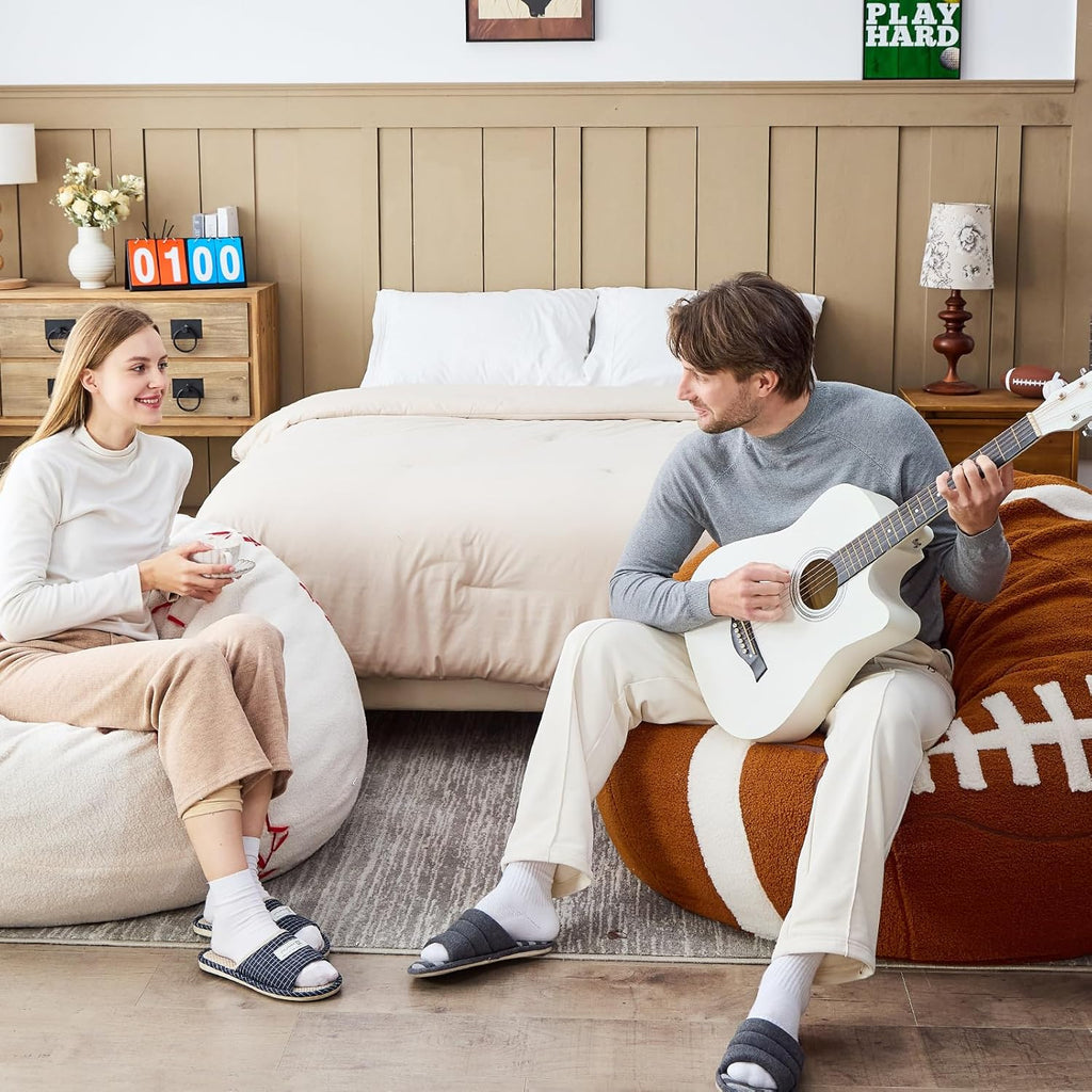 Sports Basketball Bean Bag Chair - Giant Bean Bag Chairs for Adults and Kids - Oversized Bean Bag Sofa Couch with Filler - Plush BeanBag Furniture for Living Room Bedroom Dorm Office - 44 Inch