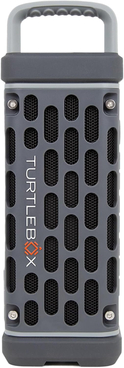 Turtlebox Ranger: Loud! Outdoor Portable Bluetooth 5.4 Speaker | Rugged, Waterproof, Ultra-Portable | Plays to 105db, Deep Bass, Shockproof, Unlimited Pairing for Full Stereo Experience, Gray