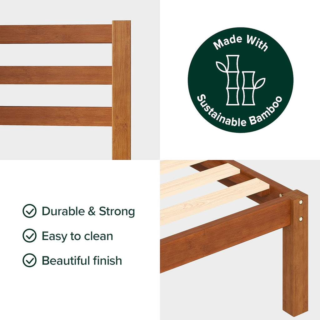 Zinus Leah Bamboo Platform Bed Frame with Headboard, No Box Spring Needed, Wood Slat Support, Easy Assembly, Queen