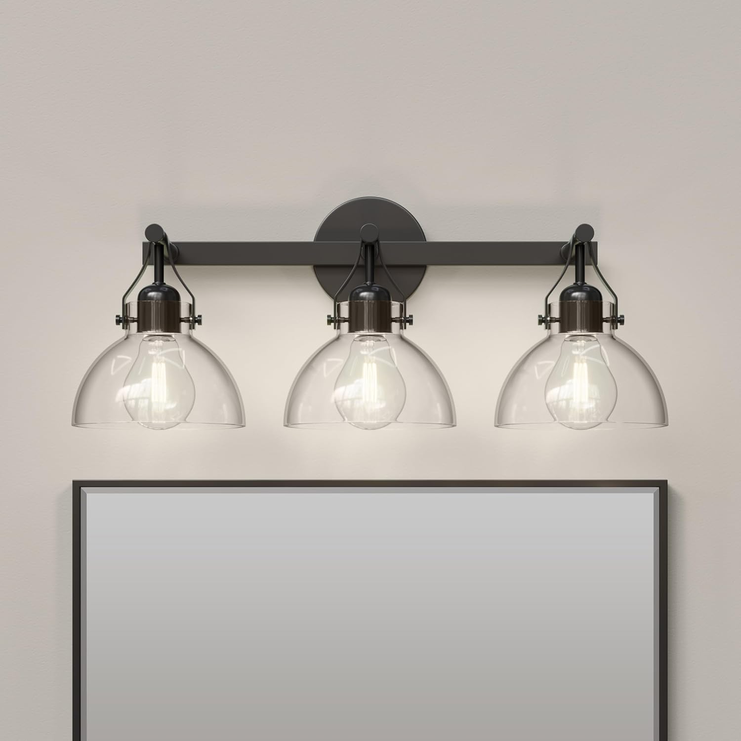 ML Lighting | 24103-MB | Indoor 3 Light Vanity in Matte Black with Clear Glass Shade | Elegant and Versatile Design for Any Bathroom