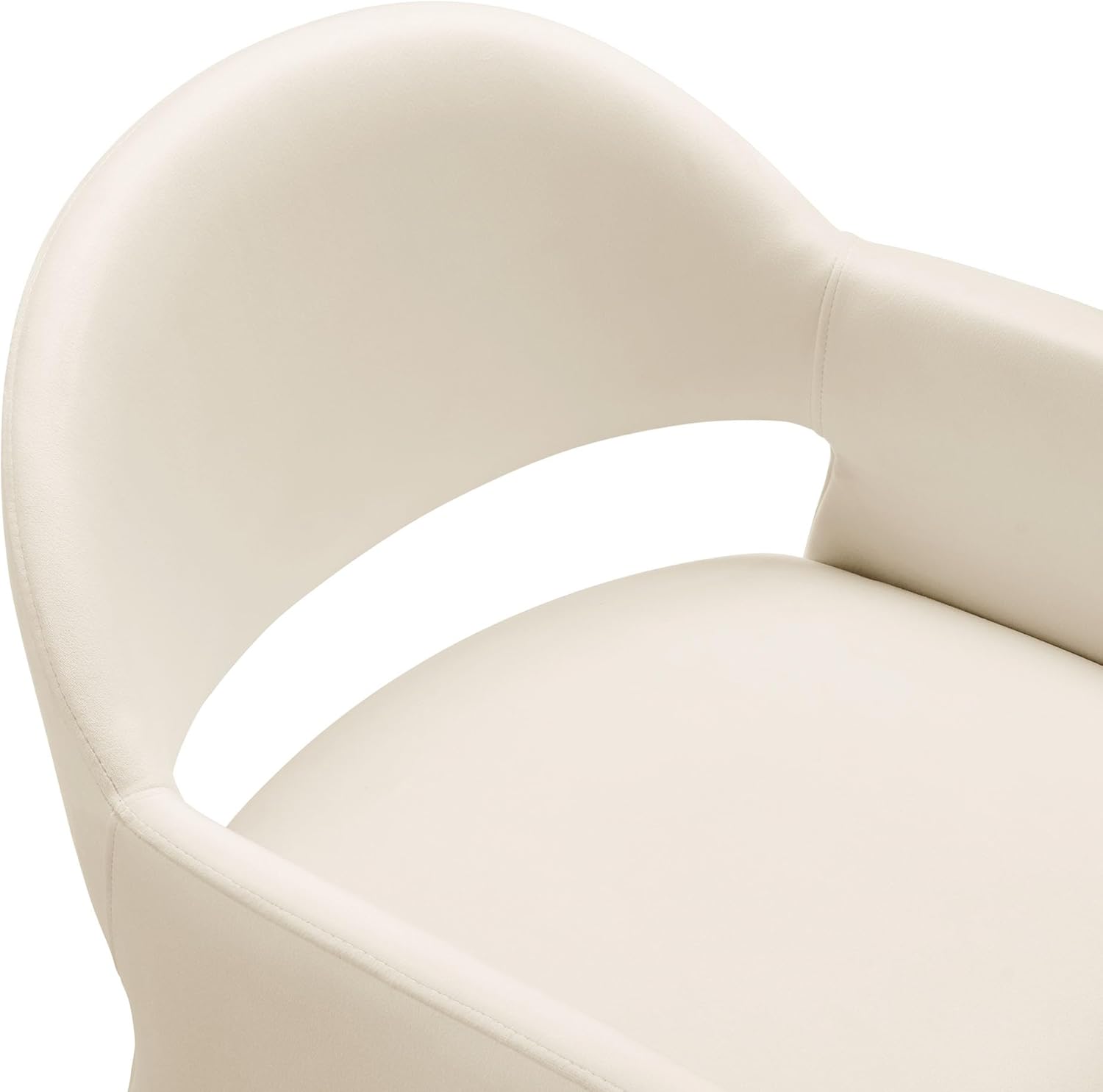 Modway Talia Performance Velvet Dining Armchair in Alabaster - Modern Curved Dining Chair with Open-Back - Stain-Resistant Velvet Barrel Chair - Living Room Accent Chair with Arms